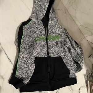Spyder Black and Gray Kids Hoodie with Green Accents